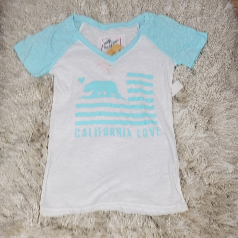 Women's T-Shirt  CALIFORNIA top Color Blue Sz Smal